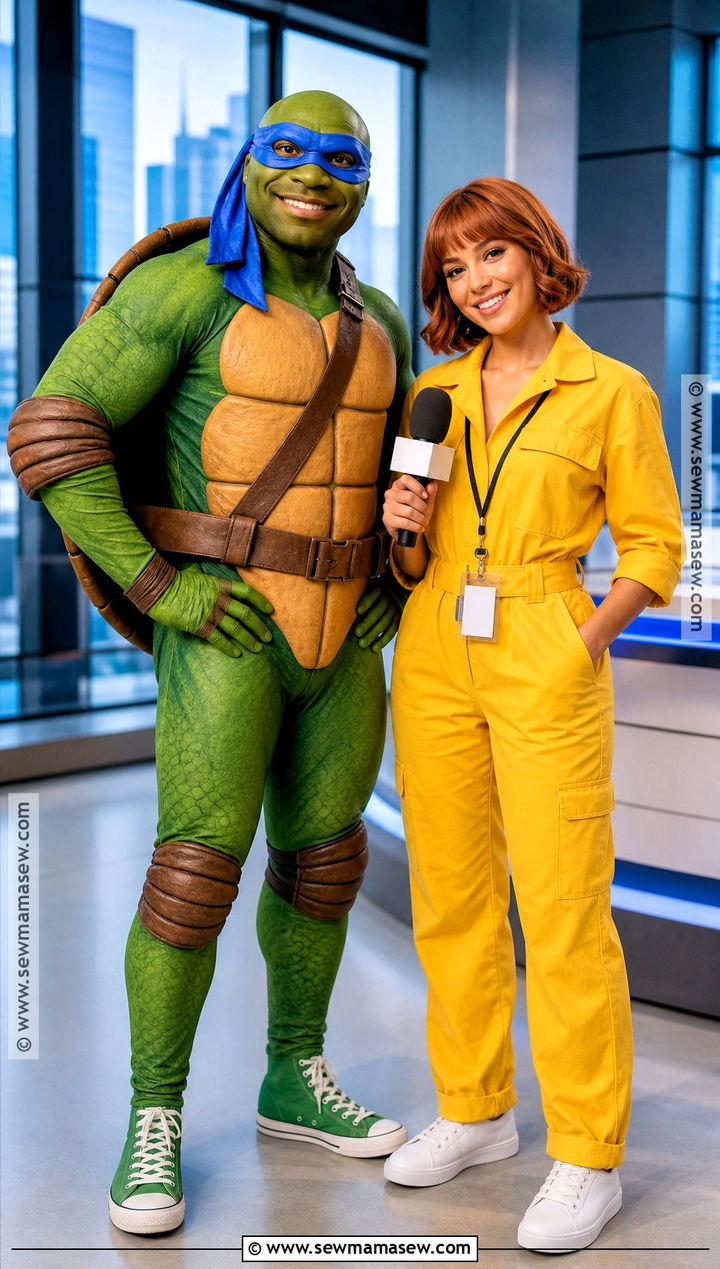Ninja Turtle And April ONeil Couple Costume - 30 ninja turtle halloween costume ideas