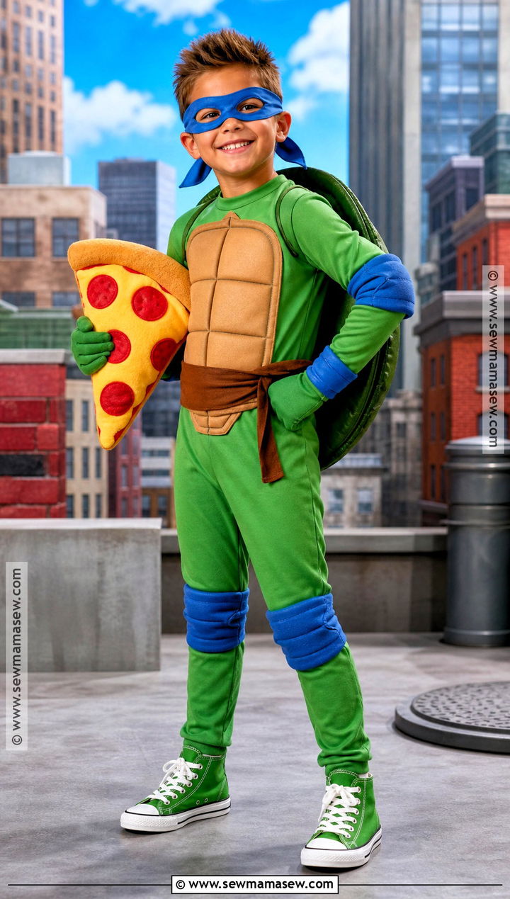 Ninja Turtle Costume With Green Shell - 40 boys halloween costumes
