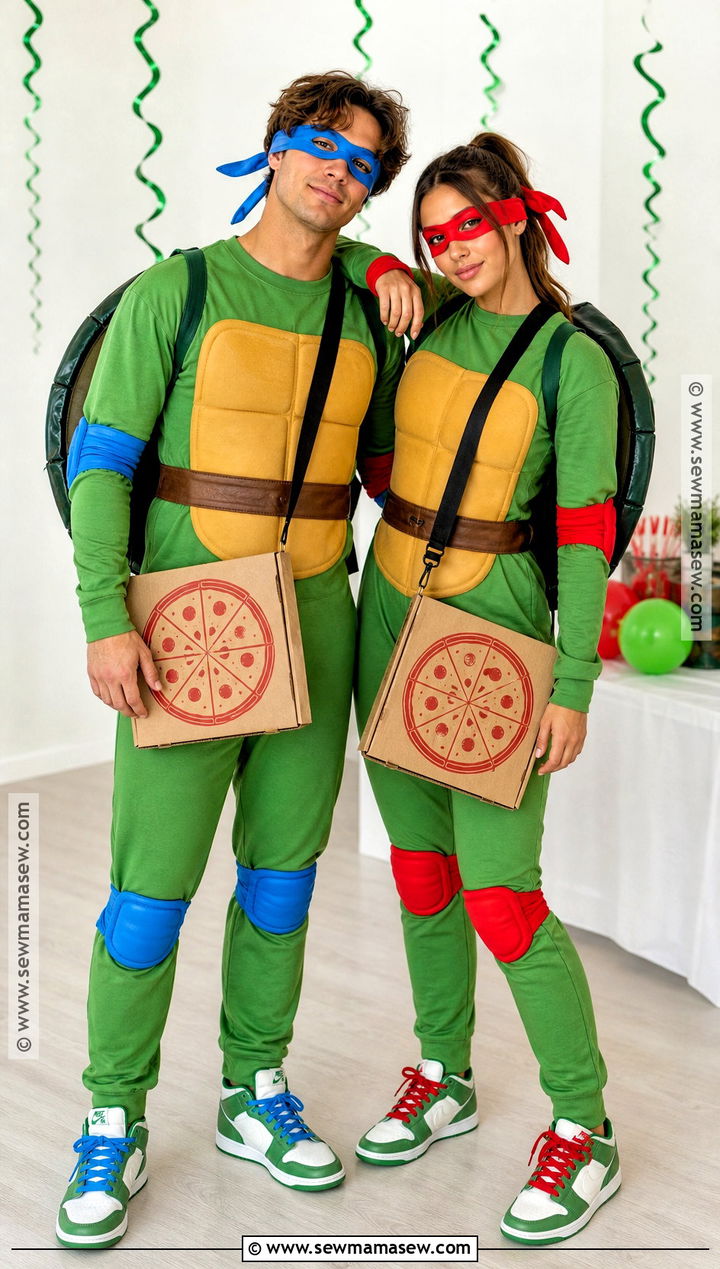 Ninja Turtle Couple Costume - 30 ninja turtle halloween costume ideas