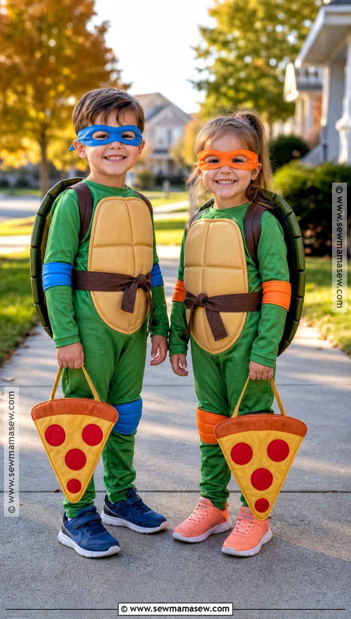 Ninja Turtle Sibling Costume - 30 ninja turtle halloween costume ideas