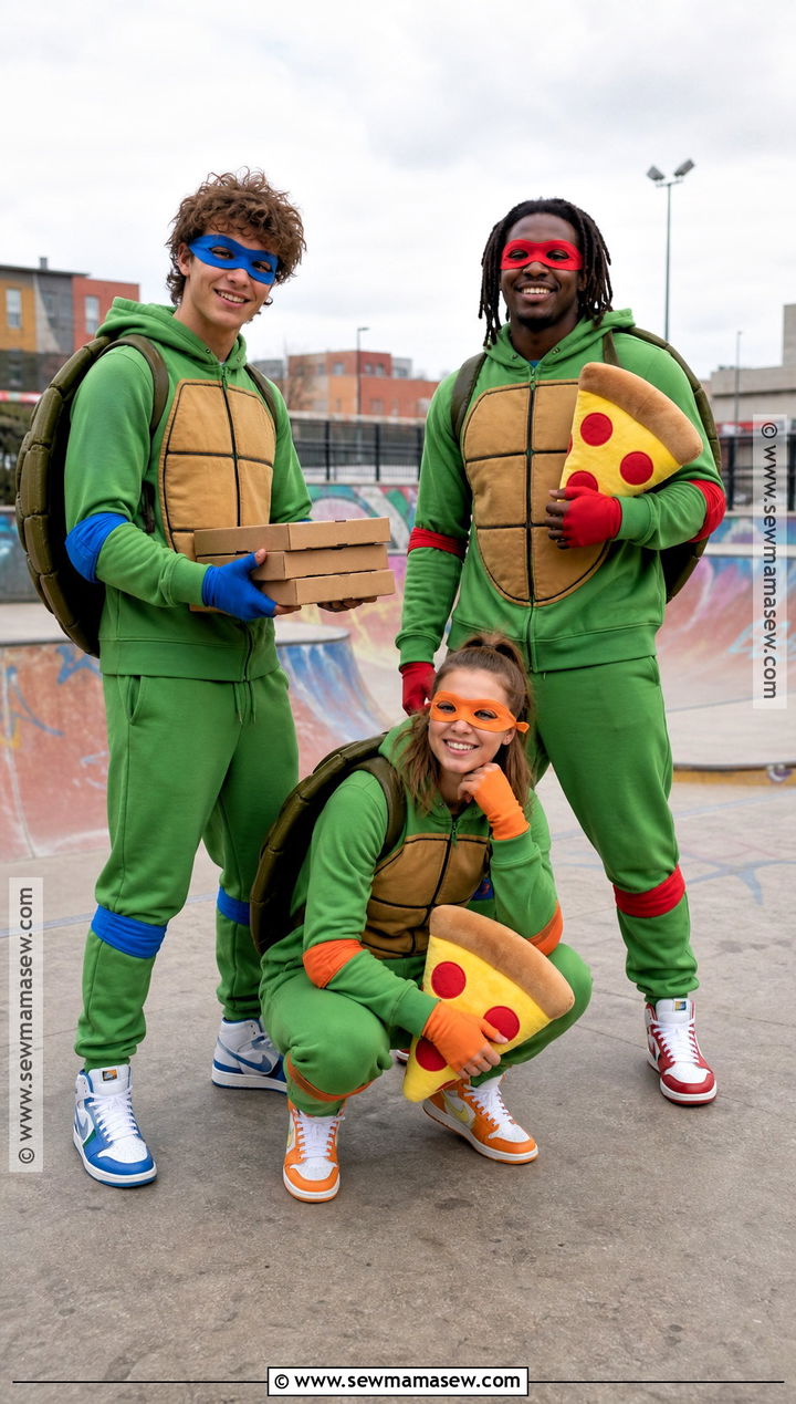 Ninja Turtle Trio Costume - 45 3 person halloween costume ideas