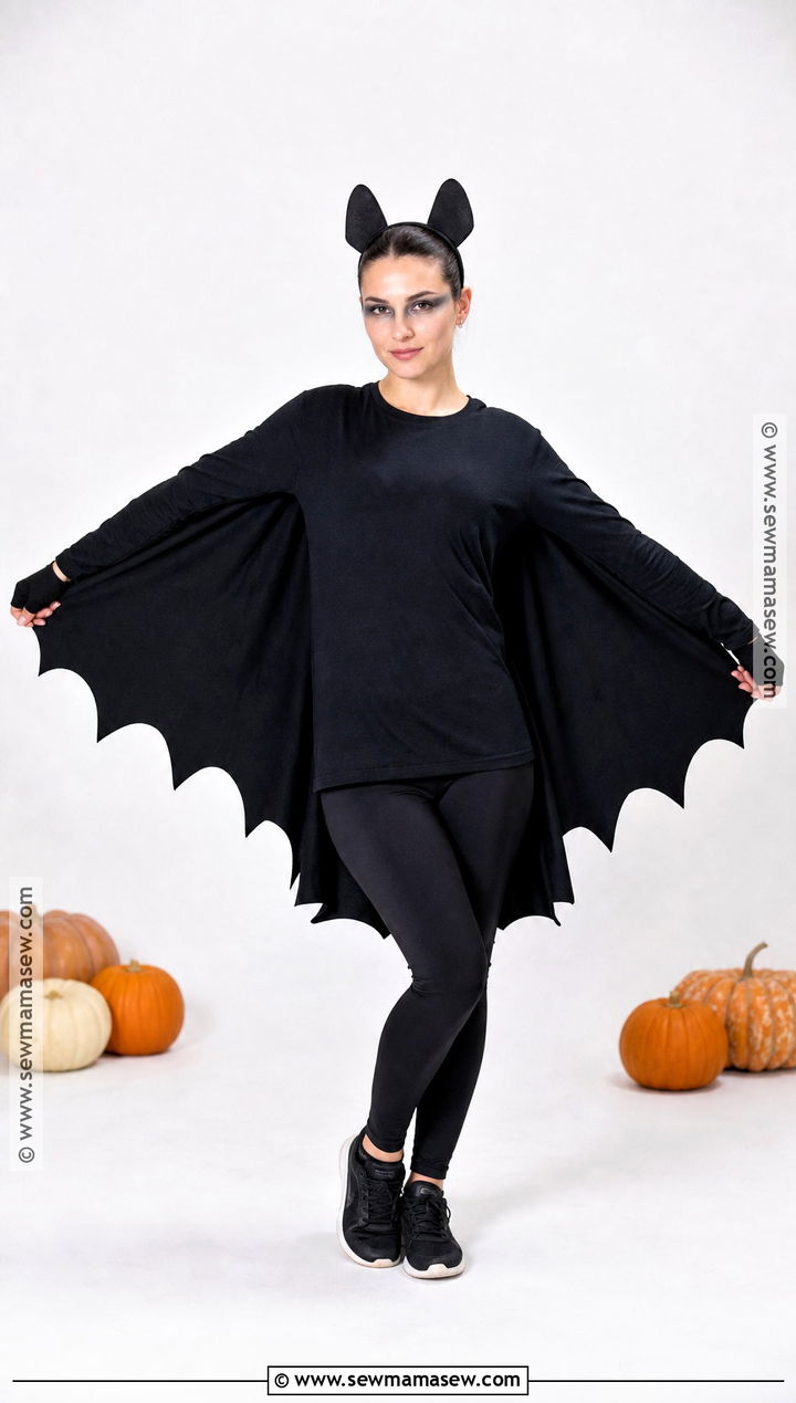 No Sew Bat Costume - 50 easy costume ideas