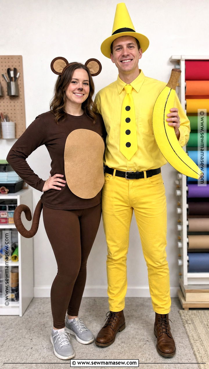 No Sew Curious George Couple Costume - 35 curious george couple costume ideas