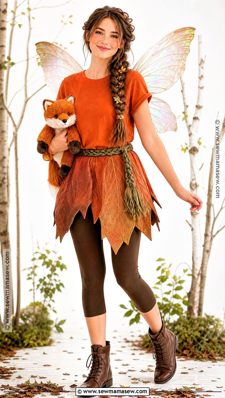 No Sew Fawn Costume With Leaf Panels - 30 fawn tinkerbell costume ideas