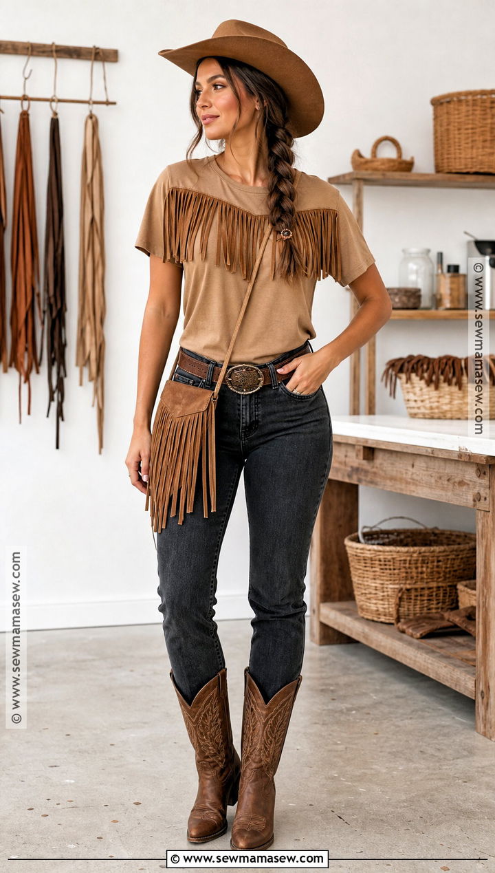 No Sew Fringe Cowgirl Costume - 50 cowgirl costume ideas