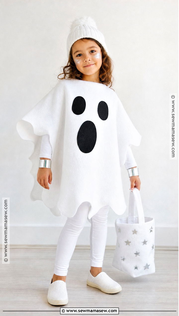 No Sew Ghost Poncho Costume - 35 ghost costume ideas for kids