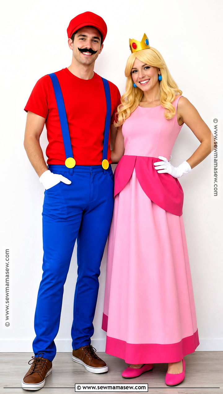 No Sew Mario And Peach Couple Costume - 30 Mario And Peach Costumes for Couples