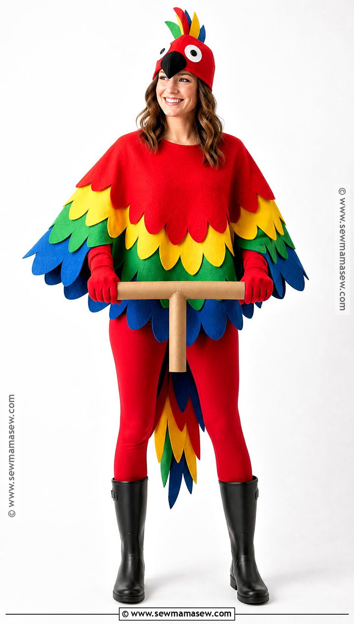 No Sew Parrot Poncho Costume - 35 parrot costume ideas