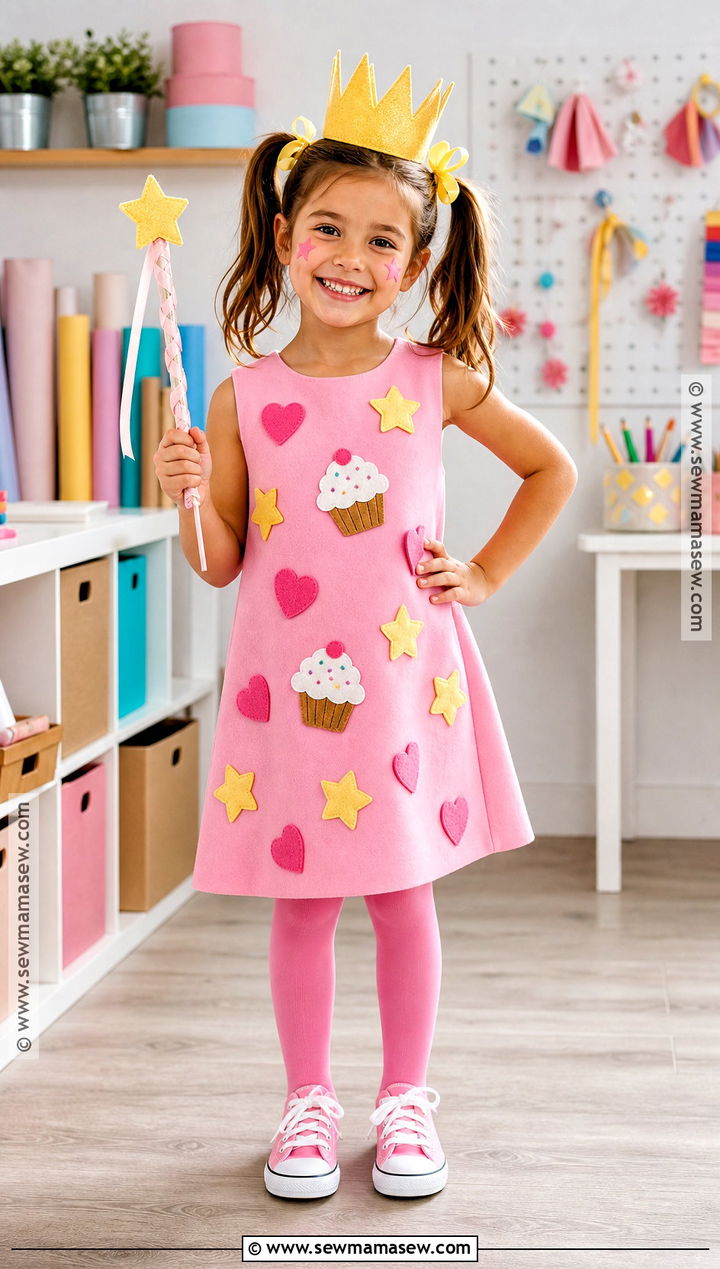 No Sew Pinkalicious Costume With Felt Stars - 40 pinkalicious costume ideas