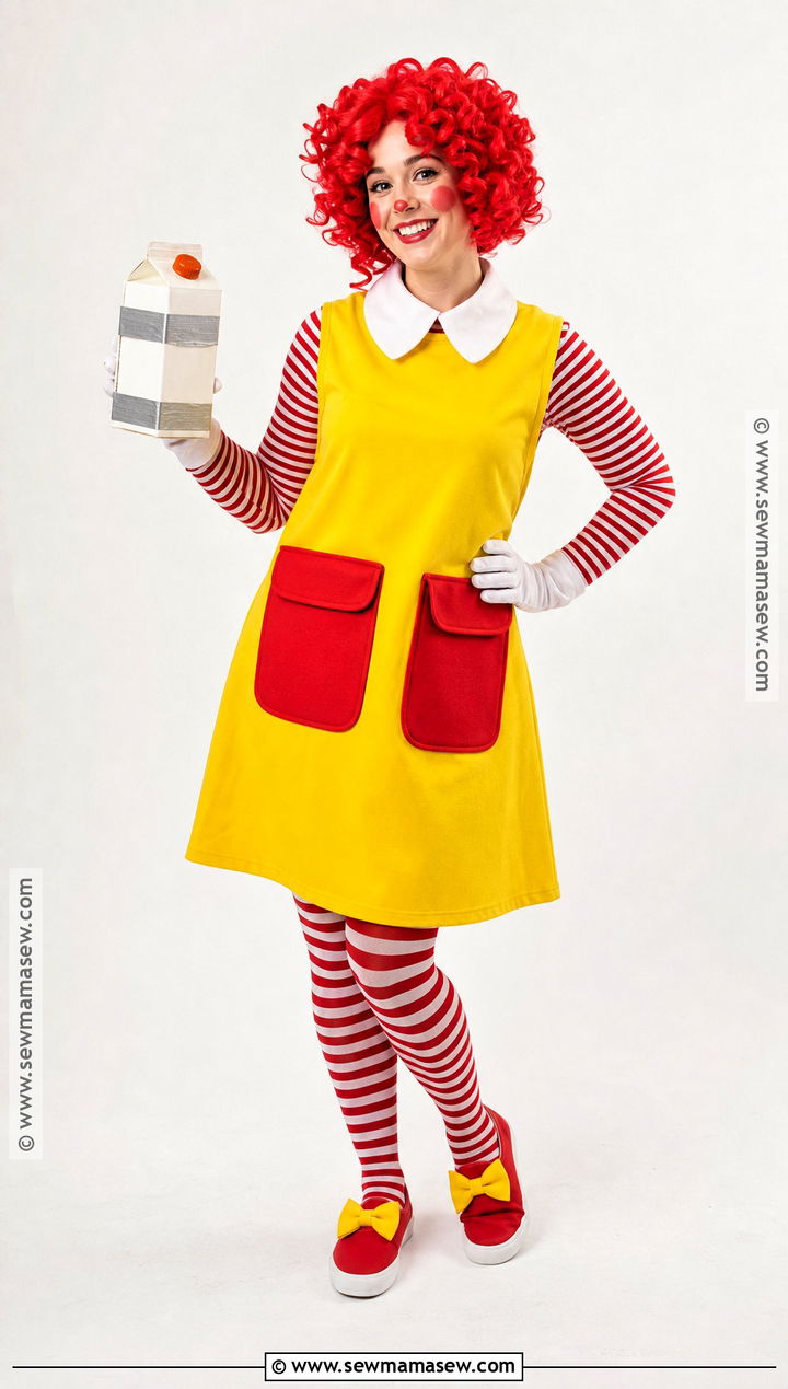 No Sew Ronald McDonald Costume - 30 Ronald Mcdonald Costume Ideas for Women
