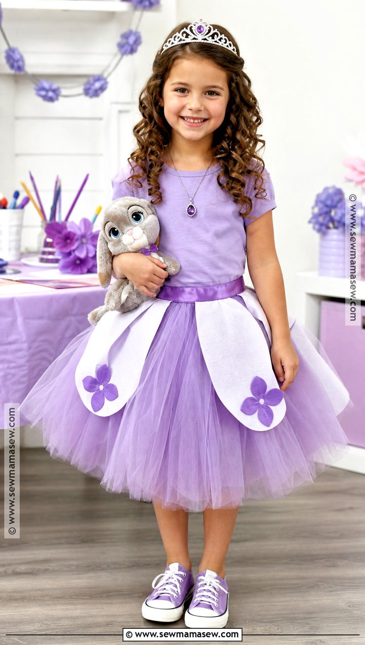 No Sew Sofia The First Costume With Tulle Skirt - 30 sofia the first costume ideas