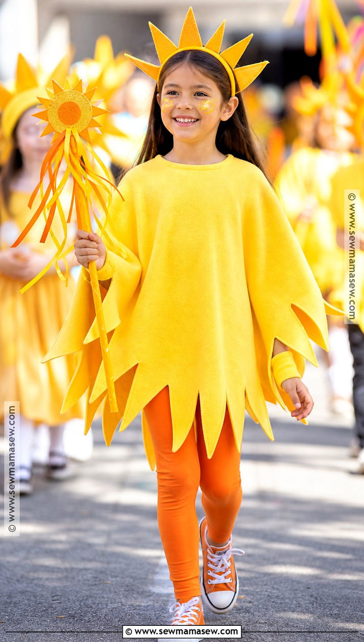 No Sew Sun Poncho Costume - 30 sun costume ideas for kids