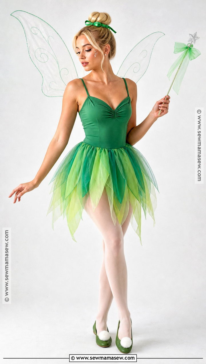 No Sew Tinker Bell Costume With Tulle Skirt - 40 tinker bell costume ideas