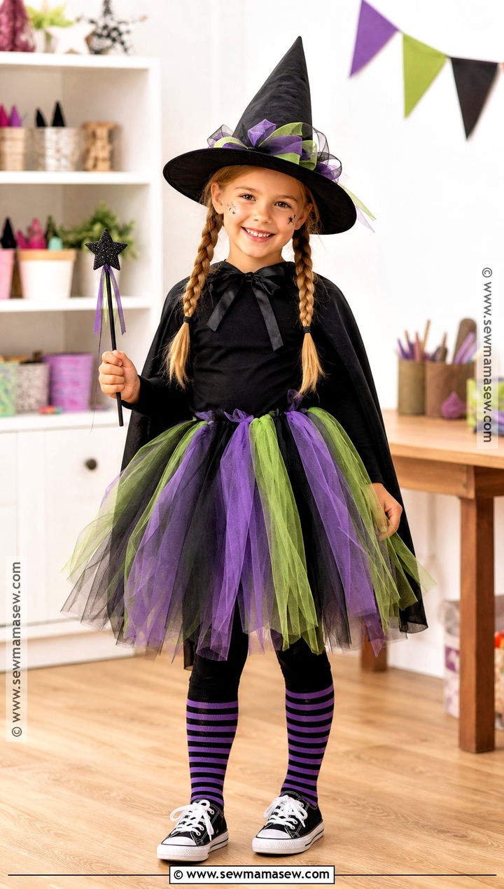 No Sew Tulle Witch Costume - 30 witch costumes for kids