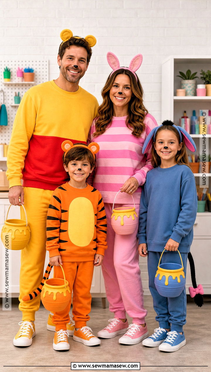 No Sew Winnie The Pooh Family Costume - 30 winnie the pooh family costumes