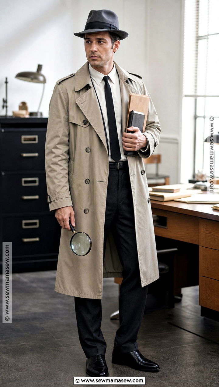 Noir Detective Costume With Trench Coat - 30 halloween male costumes