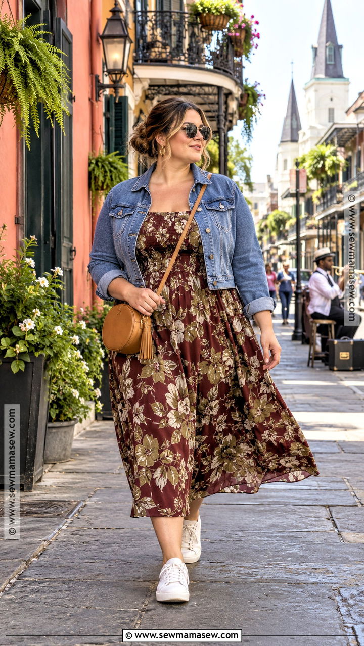 Nola Floral Midi Dress Outfit - 20 Nola Outfit Fall Ideas