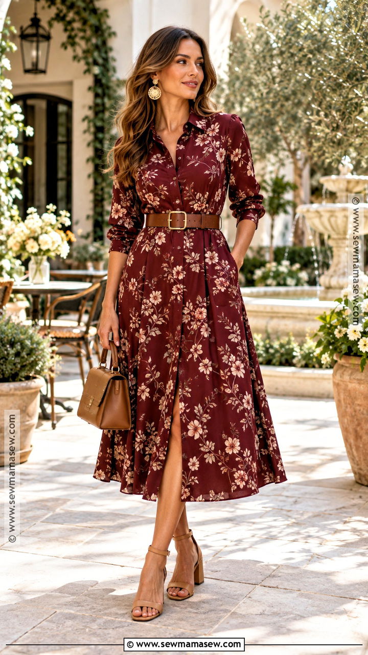 Nola Shirt Dress And Block Heel Outfit - 20 Nola Outfit Fall Ideas