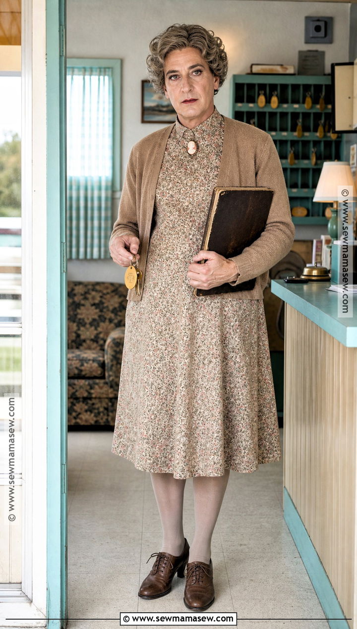 Norman Bates Costume With Floral Dress - 30 scary movie costumes
