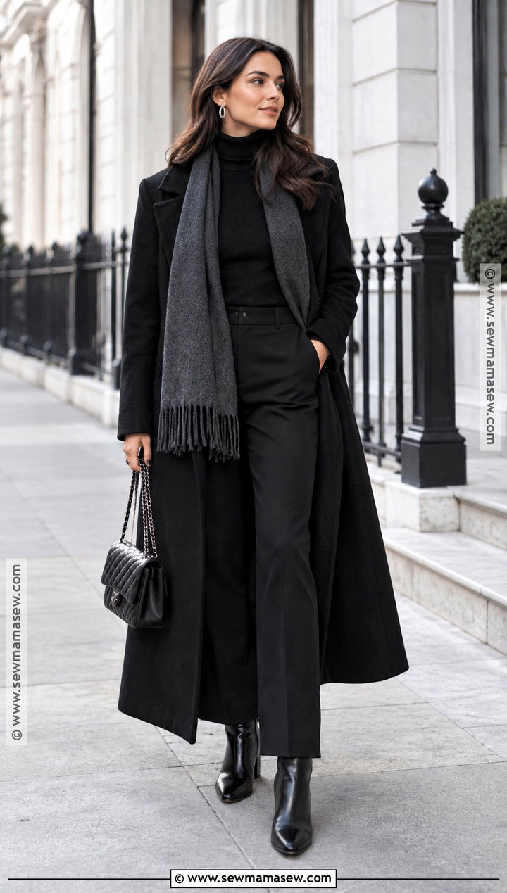 November All Black Layered Outfit - 25 november outfit ideas