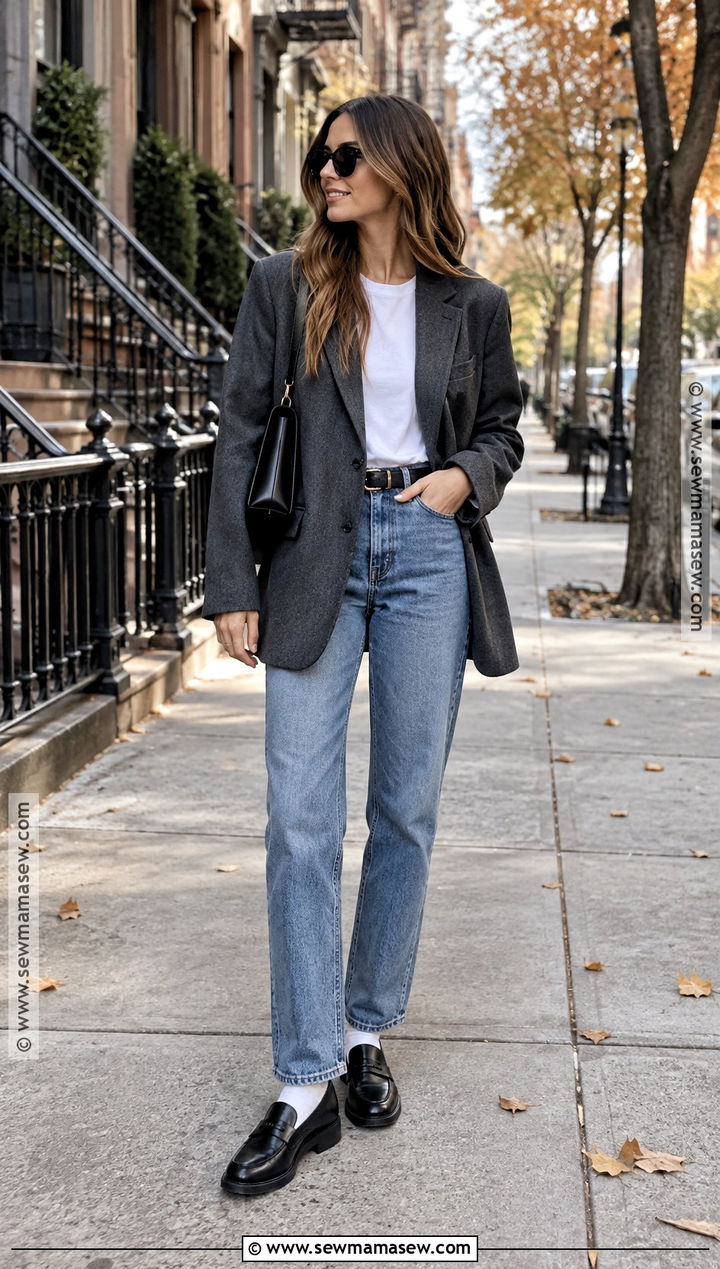 November Blazer Outfit With Straight Leg Jeans - 15 november outfits 2026