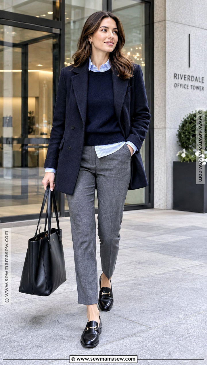 November Button Down Shirt and Sweater Outfit - 15 November Style Challenge Ideas