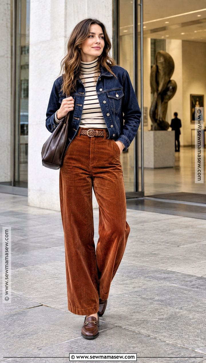 November Denim Jacket And Corduroy Pants Outfit - 20 Outfits For November