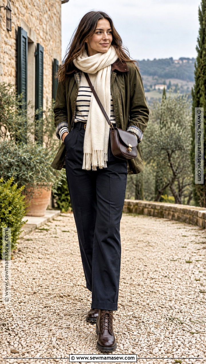November Italy Barn Jacket and Straight Trousers Outfit - 20 november italy outfits