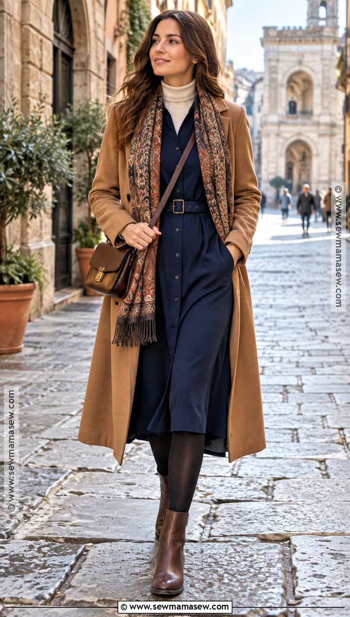 November Italy Shirt Dress and Ankle Boots Outfit - 20 november italy outfits