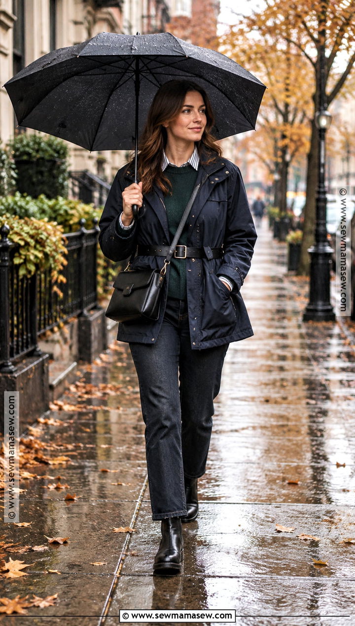 November Outfit With Rain Jacket And Chelsea Boots - 20 november outfits fall