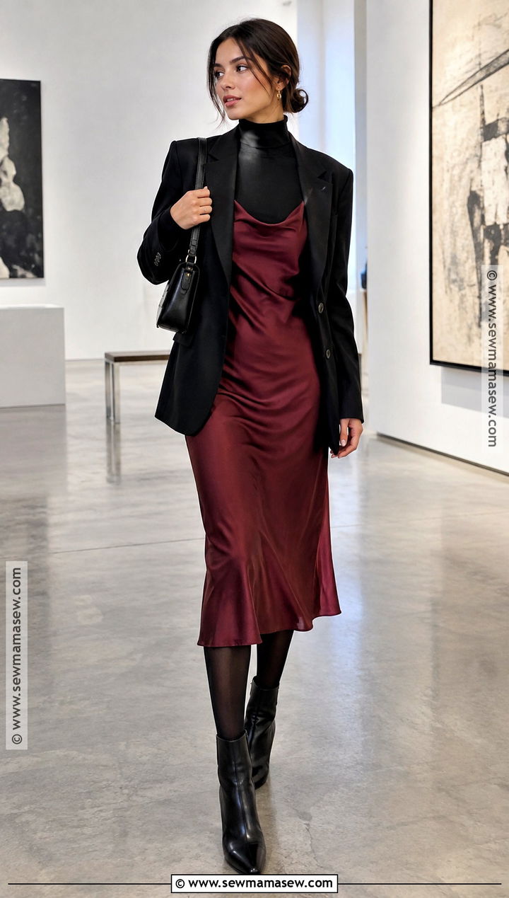 November Outfit With Turtleneck And Slip Dress - 20 november outfits fall