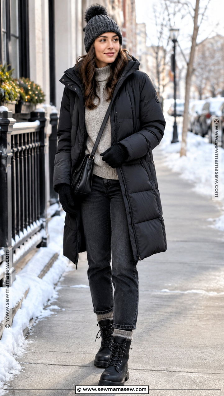 November Puffer Coat And Winter Boots Outfit - 20 november style outfits