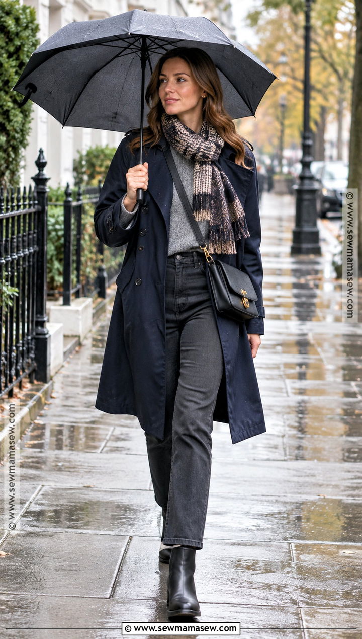 November Rainy Day Trench Coat Outfit - 20 Outfits For November