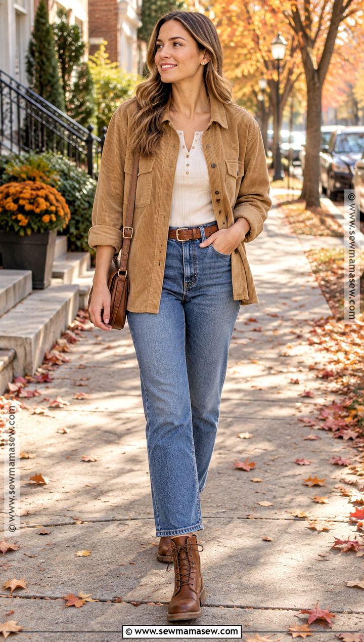 November Shacket And Henley Outfit - 20 Outfits For November