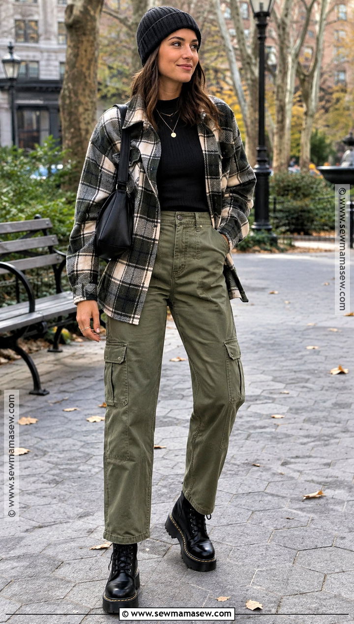 November Shacket Outfit With Cargo Pants - 15 november outfits 2026