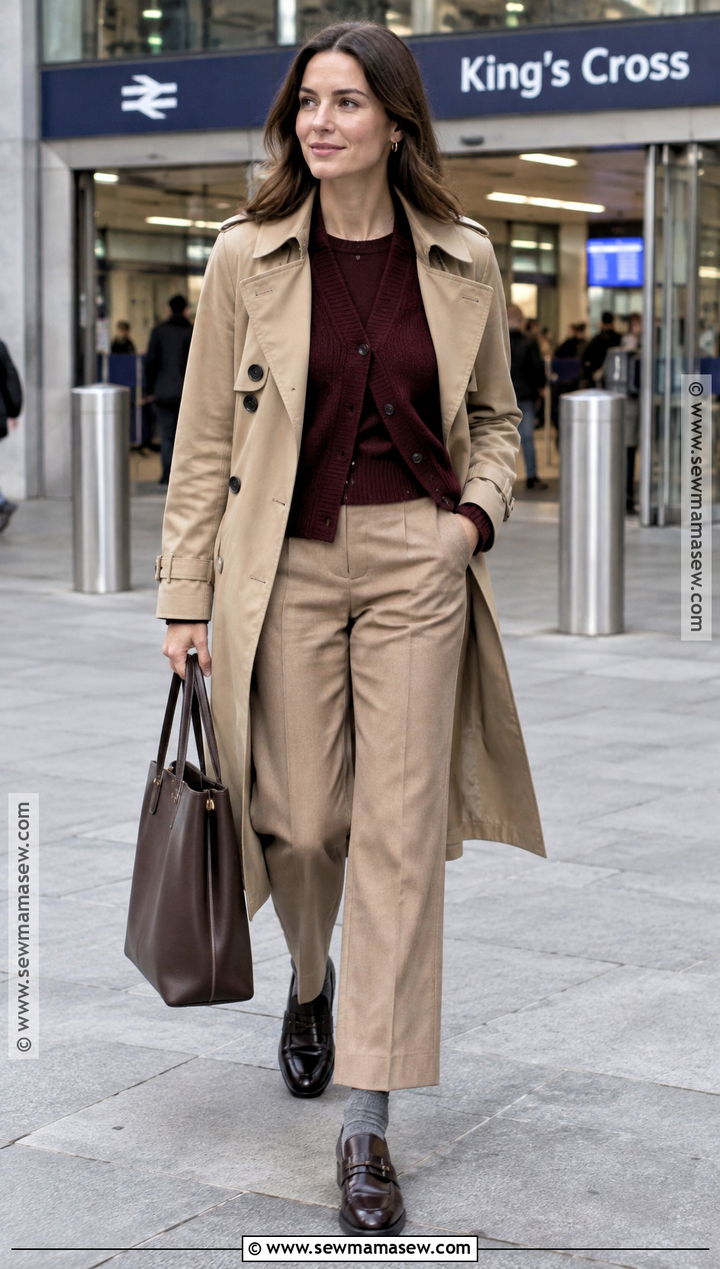 November Trench Coat and Sweater Set Outfit - 15 November Style Challenge Ideas