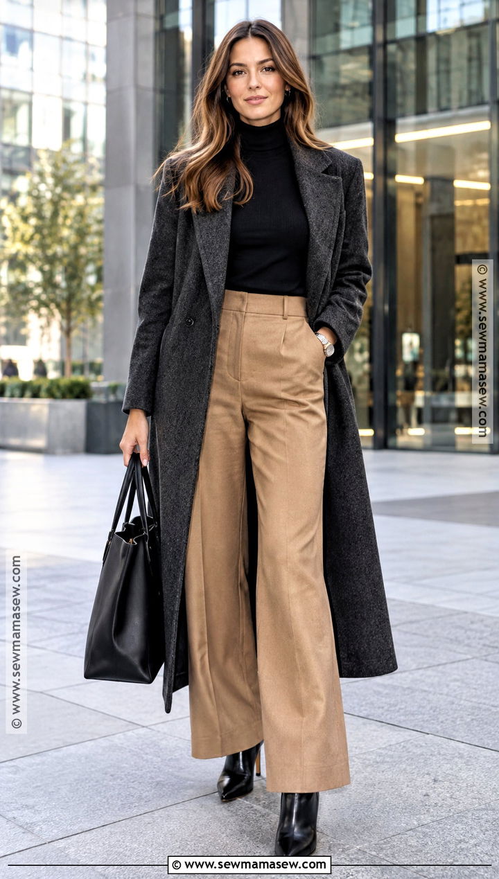 November Turtleneck and Tailored Trousers Outfit - 20 November Style Ideas