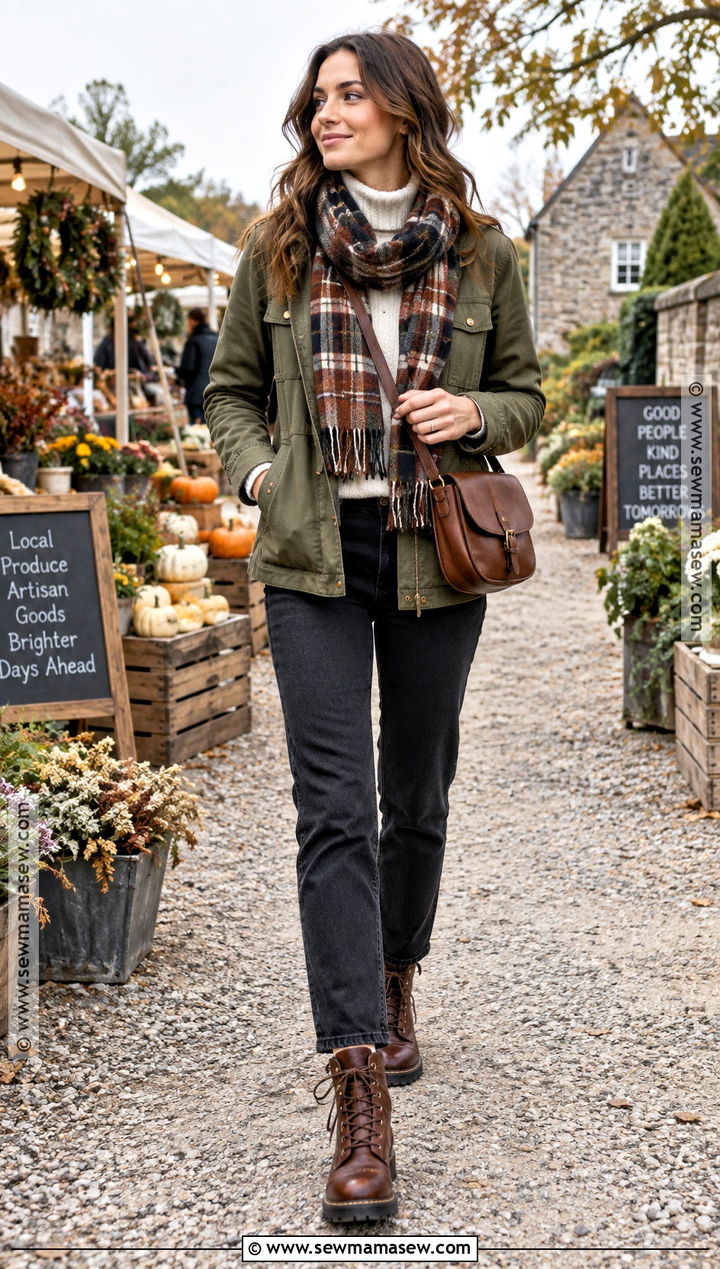 November Utility Jacket and Black Jeans Outfit - 15 November Style Challenge Ideas
