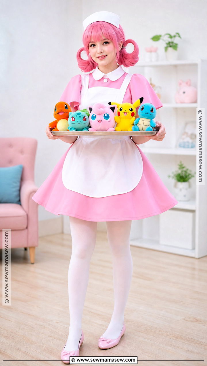 Nurse Joy Costume With Pink Dress - 30 Pokemon Costumes for Women