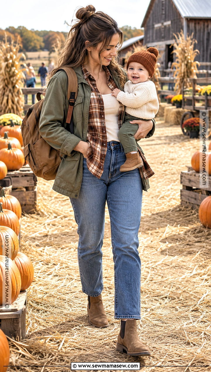 Nursing Friendly Pumpkin Patch Outfit - 20 Mom Pumpkin Patch Outfit Ideas