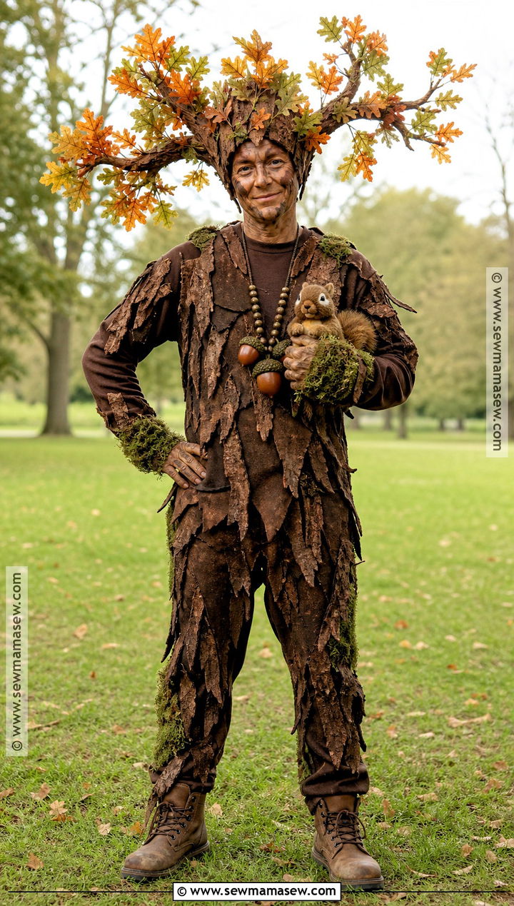 Oak Tree Costume With Autumn Leaves - 30 Nature Costume Ideas