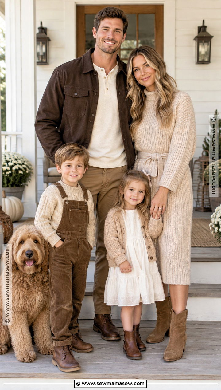 Oatmeal And Chocolate Fall Family Photo Outfits - 15 fall family photo outfit ideas