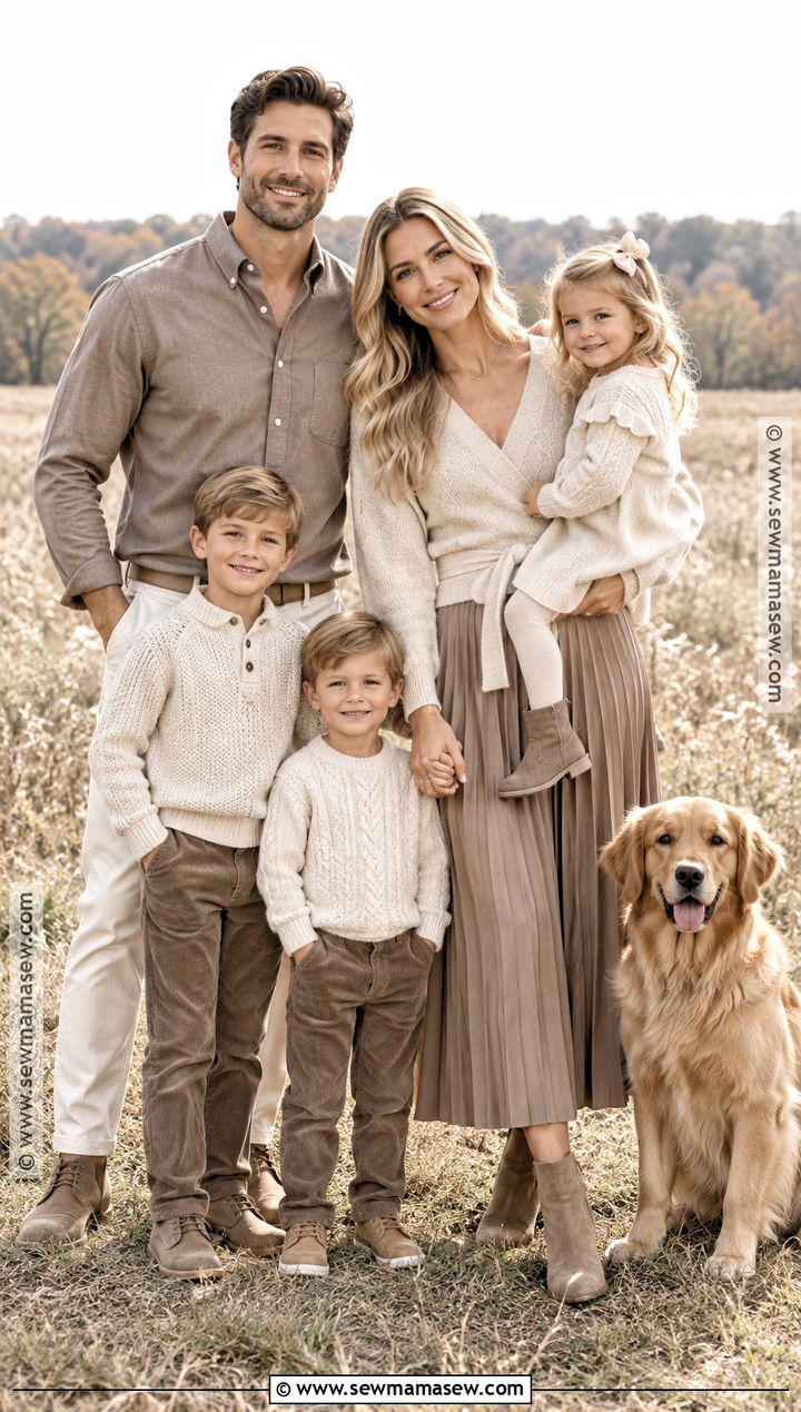 Oatmeal And Taupe Fall Family Picture Outfits - 20 Neutral Family Picture Outfits Fall