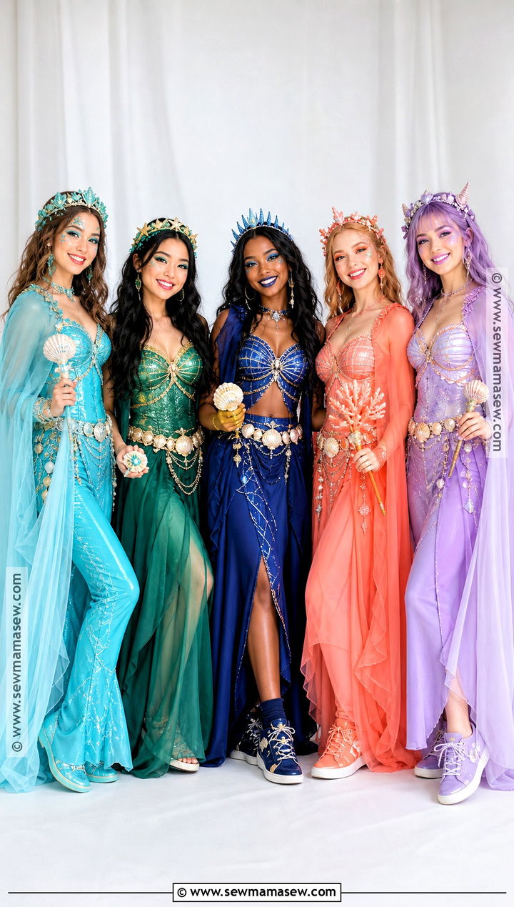 Ocean Color Siren Group Costume - 50 siren costume ideas