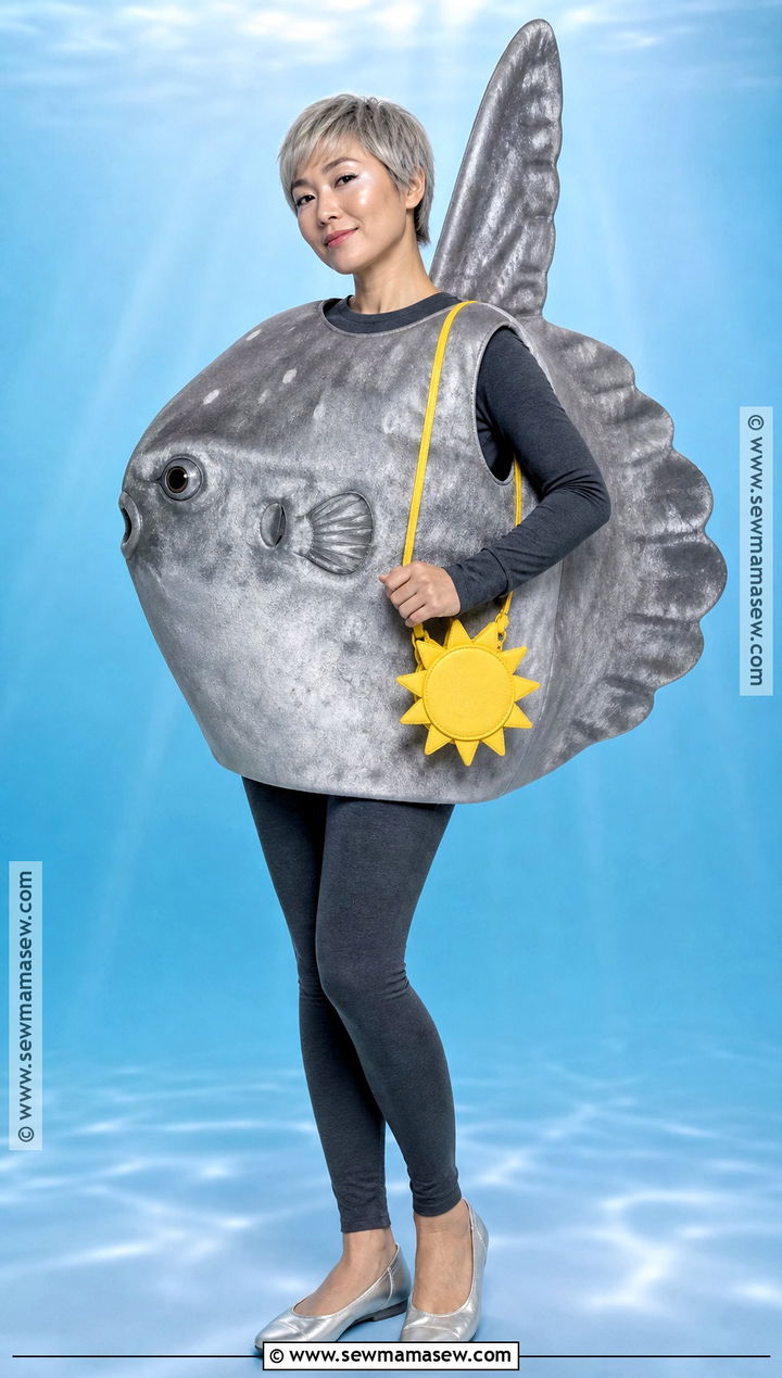 Ocean Sunfish Costume With Round Gray Tunic - 30 Fish Costume Ideas for Women