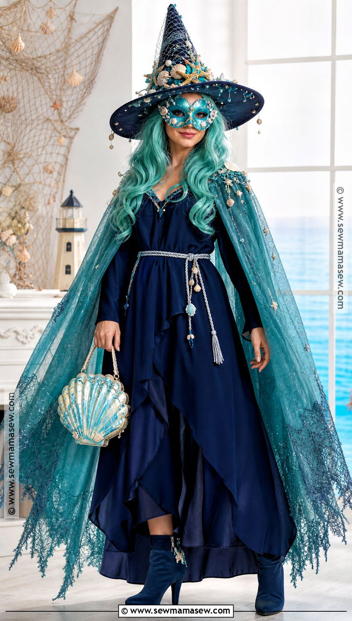 Ocean Witch Mask Costume - 30 witch mask ideas