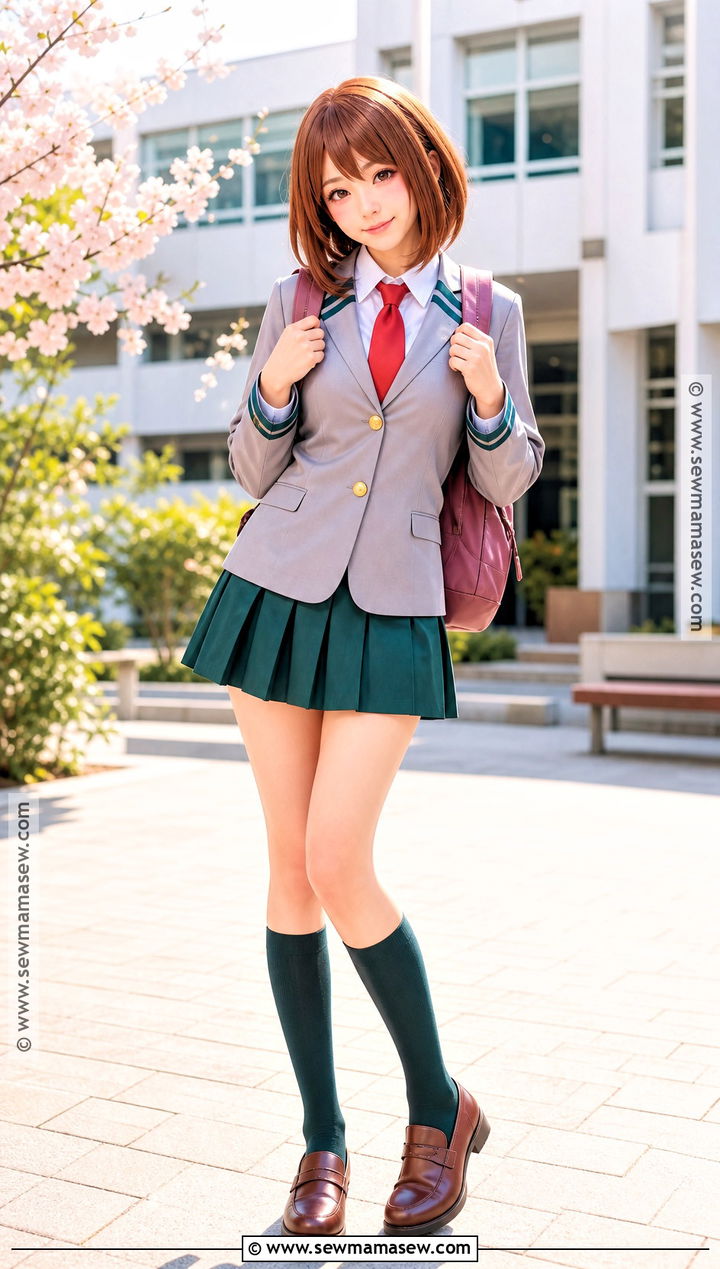 Ochaco Uraraka Cosplay With School Uniform - 35 Easy Cosplay Ideas Women Anime
