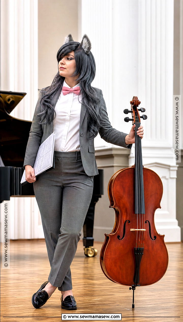 Octavia Melody Costume With Gray Suit And Pink Bow Tie - 30 mlp costume ideas