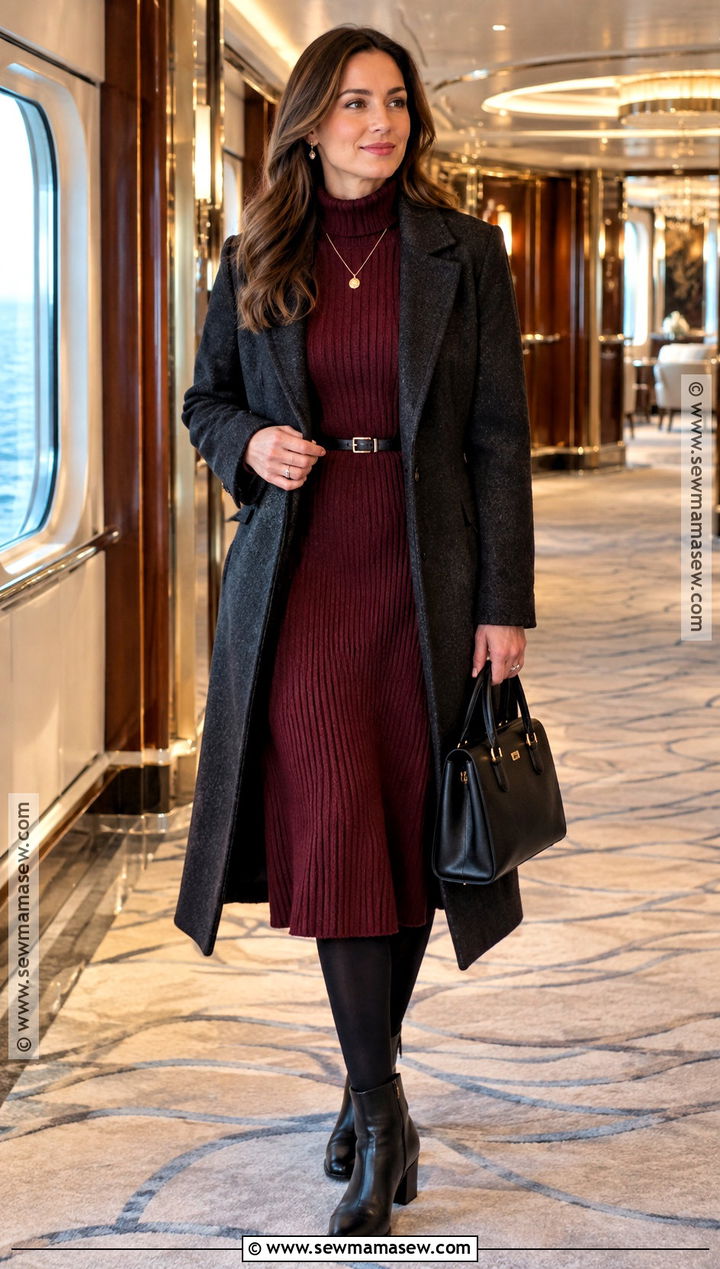 October Alaska Cruise Sweater Dress Dinner Outfit - 15 alaska cruise outfits october