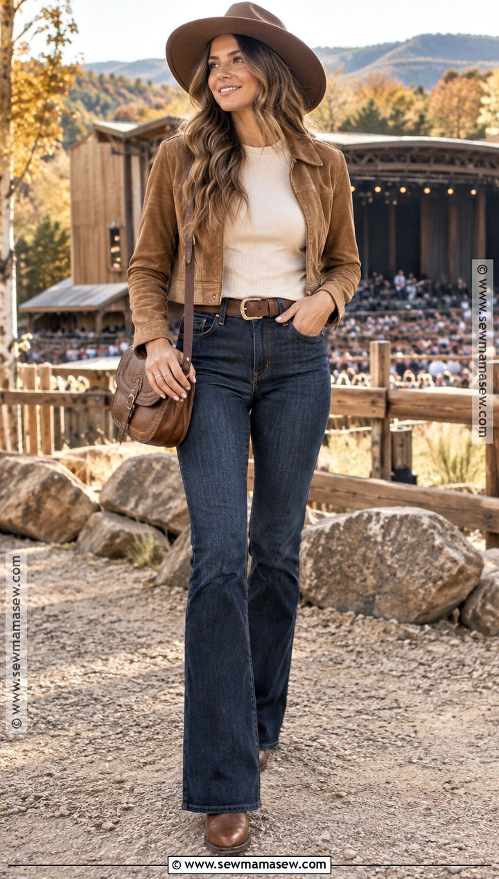 October Country Concert Outfit With Western Boots - 20 October Concert Outfit Ideas